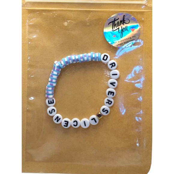 Olivia Rodrigo Drivers License Bracelet, Guts Tour, White Blue - Picture 2 of 2